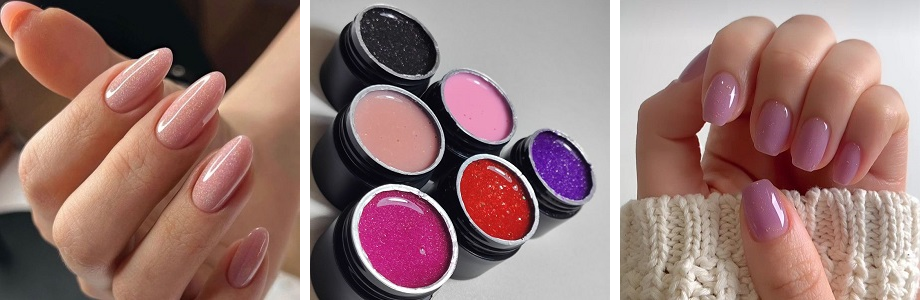 Разные текстуры гелей для наращивания